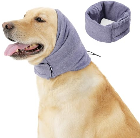 PAWIVID Paraorecchie per Cani - Paraorecchie Anti-Scuoti & Cappuccio Lenitivo - Prevenzione Ematomi/Bagno/Asciugatura/Ansia Rumore (Viola, M)