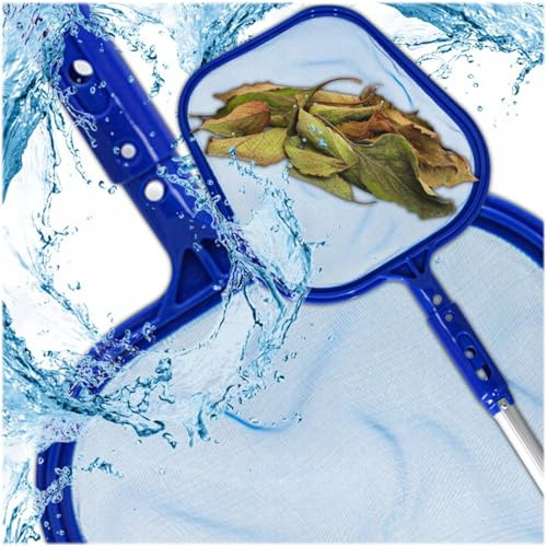 KRUMAD Pool Kescher Feinmaschig 41 x 28 cm, Robustes Poolnetz für Blätter & Insekten, Kescher für Pool & Teich, Poolreinigung ohne Teleskopstange, Pool Zubehör Reinigung, Blau