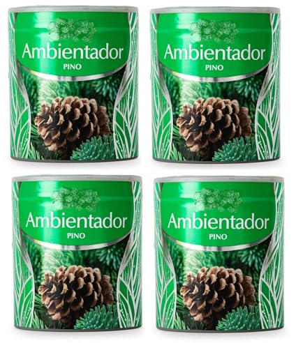 PCMOVILES Ambientador de Gel Pino 95 g – Pack de 4 Unidades – Larga Duración – Frescor para Casa, Habitación, Armario, Coche – Aroma Frutal Dulce