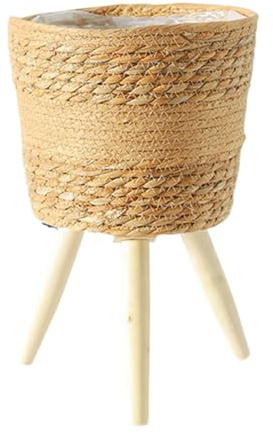 MALSSE Flowerpots For Plant Floor Planter Stand Wooden Basket Home Flower Shelf Rack Indoor Outdoor Garden Farmhouses Decorations Flower Shelf