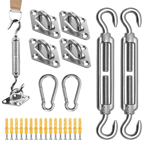 Material für Sonnensegel – Zubehör zur Montage für Segel, vielseitiges Set für Pergola, Camping, Balkon, Terrasse, Garten