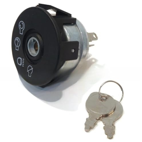 Gettimore Interrupteur d'allumage de rechange pour tondeuse à gazon modèle 01588300, 7 bornes 430-406, interrupteur de démarrage, construction en métal, compatible avec les équipements électriques