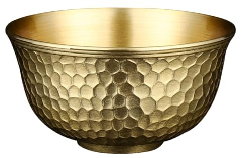 HOOTNEE Cornucopia in Rame Martellato Decorativa, Ciotola Tradizionale in Rame Spesso da 6,3 Cm di Diametro, Ornamento Artigianale Ecologico per Arredamento Casa e Festività