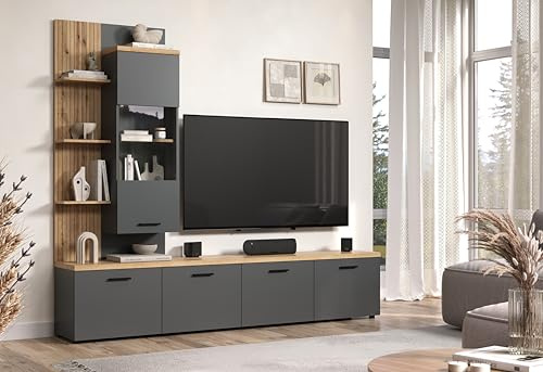 Anbauwand Baggio Anthrazit · B 240 x H 212 cm