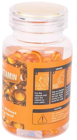 OPPWONG 30 Capsules Hair Oil Capsules, Hair Repair Serum, Vitamins A C E B5 Serum with Argan, Macadamia & Avocado Oils, Ideal for Damaged, Dry & Frizzy