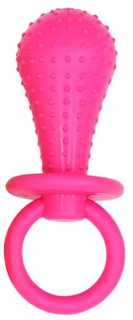 Slitstark hundleksak - konstruktion med hög elasticitet, nappformad hundtugg, långvarig slumpmässig färgvariation | Innovativ lugnande bitring, lägenhet Pet Molar Stimuleringsträning 14x5,5 cm 65g 1st