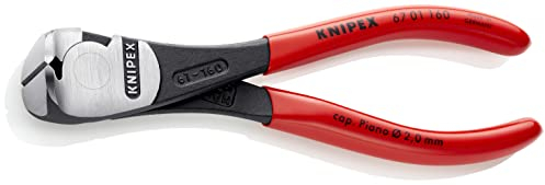 KNIPEX 67 01 160 High Leverage End Cutting Nipper black atramentized plastic coated 160 mm, multicoloured