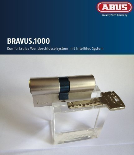 ABUS Bravus.1000 Sicherheits - Doppelzylinder mit 4 Schlüssel, Länge 30/35mm mit Sicherungskarte und höchstem Kopierschutz, Zusatzausstattung: Not- u. Gefahrenfunktion