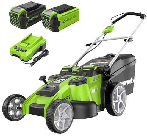 Greenworks 40V 20 Twin Blade Mower, 4.0Ah + 2.0Ah Battery