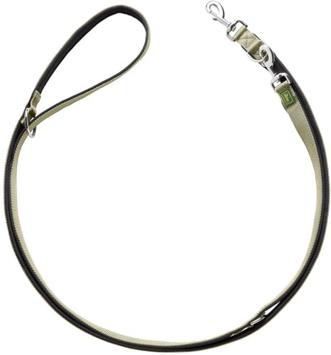 HUNTER Verstellbare Führleine NEOPREN, Farbe: oliv/schwarz, strapazierfähiges Nylon, 3-fache Verstellmöglichkeit, weiche Neoprenpolsterung, ideal für Alltag und Training, Größe: 20/200