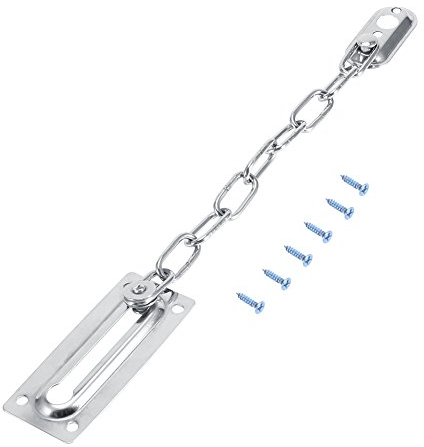 Zerodis Packung mit 2 Türkette Edelstahl Sicherheitsschloss Riegel Schutzkette mit Schrauben für Innen Silber