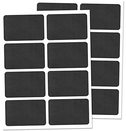 160 Stück - Tafelaufkleber zum Beschriften, Tafeletiketten Aufkleber | Tafelfolie Selbstklebend Wasserdicht, 60 x 40 mm