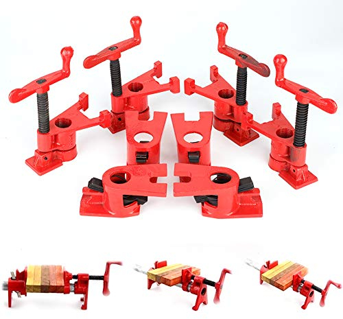 4 Set Schraubzwingen, 3/4 zoll Rohrschraubzwinge Schnellspanner Holzschreiner Klemmen Rohrklemmen Schraubzwinge Rohrzwingen Holzbearbeitung Werkbank