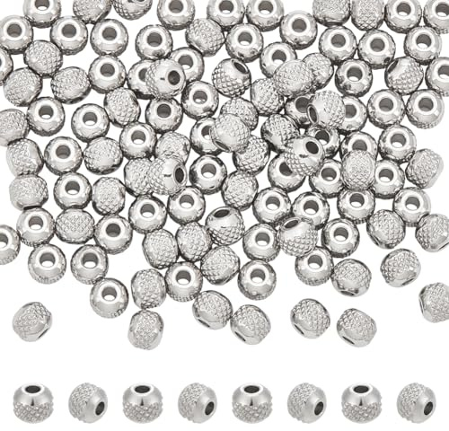 UNICRAFTALE ca. 100 Stück, 4 mm, Abstandshalter, Perlen, aus Edelstahl, lose Perlen 1,5 mm, Loch, Perlen für die Schmuckherstellung, rostfreie Farbe