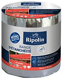 Ripolin Bande d'Étanchéité Auto-Adhésive Tous Supports Aluminium 10 CM | Bande Étanche pour Petites Réparations, Haute Résistance, Extérieur