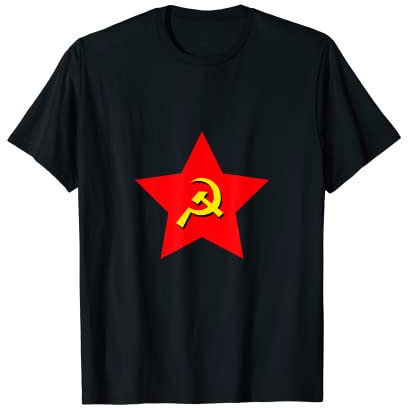 Comunismo Stella rossa rossa rossa star Russia martello falce Maglietta