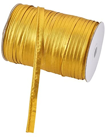 Craftdady 109 Yards 1,9 cm Paspel-Schrägband, Einsteckband, Polyester-Bindband zum Nähen, Nähen, Formen, Saumen, Quilten, Flicken, Basteln, Gold