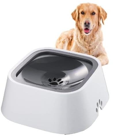 Coptiner Wassernapf für Hunde, Haustier Auslaufsicherer Wassernapf 1L Langsame Trinknapf Wasserspender für Katzen Haustiere Hochwertig ABS Dog Water Bowl Kein Verschütten Anti-Splash Hundenapf