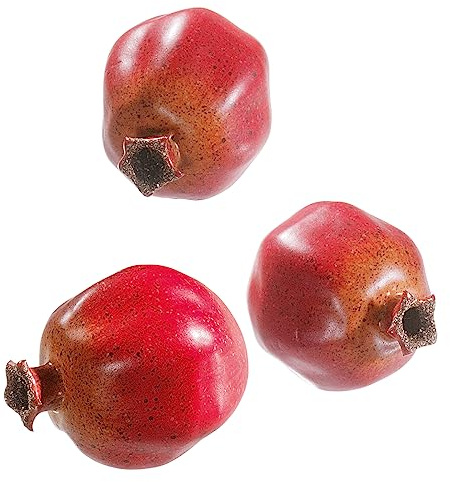 Deco Woerner Granatapfel Lebensmittel-Attrappe7 cm 3 STK. Fake Granatapfel Deko Obst naturgetreue Granatäpfel Künstliches Obst