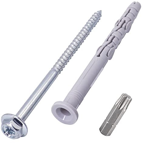 SKIR'CO Lot de 30 Chevilles Universelles pour Cadre 10 x 140 mm avec Vis et Rondelle Pressée - Chevilles Murales en Plastique