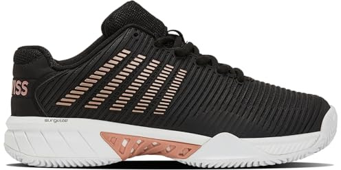 K-Swiss Damen Hypercourt Express 2 Sport Shoe, Schwarz/Weiß/Rose Gold, 42 EU