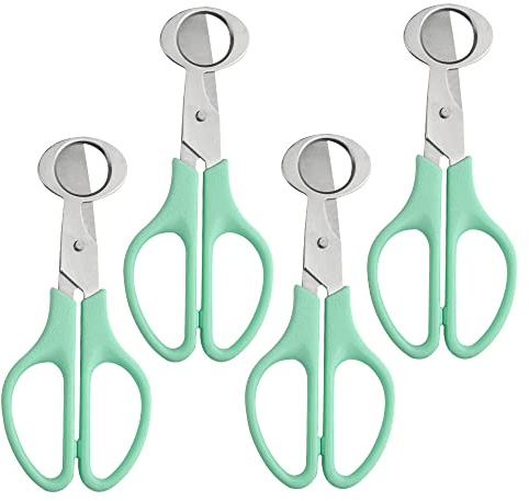 XINMEIWEN 4Pack Stainless Steel Quail Egg Cutter Scissors Quail and Pigeon Egg Cutter Tool Quail Scissors Opener Quail Egg Cracker for Home Kitchen (Blue)