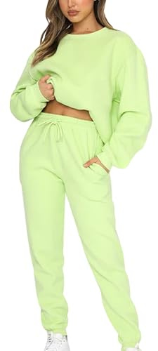 amropi Tuta da Donna Vello Foderato Pullover Felpa e Pantaloni Jogging Tute
