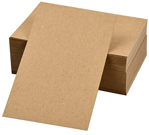 heavenlife 100 Blätter Blanko Karten A6, Papier Karten, Postkarten Natur Kraft 350 g/m², Leere Kraftkarton als Mitteilungs-Karte Grußkarte 15x10 cm für Graffiti, Geschenke, Breife (Kraft)