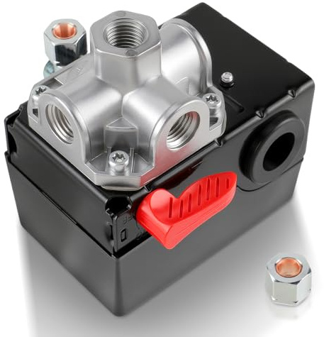 Carbbia Z-D26612 Pressure Switch Z- for Porter Cable 150/120 PSI D26612 4 Port 120 Volt