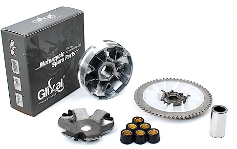 Glixal GY6 49cc 50cc Roller Moped Komplettes Variator-Kit mit 6,5g Rollengewichten vorne Kupplungsantrieb Riemenscheibe für 139QMB 139QMA Motoren