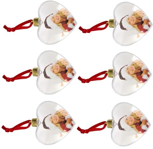 ifundom Hängendes Ornament Foto Craft Decor 6 Stück Fotorahmen Ornamente Weihnachtsdekor Kugeln Hängende