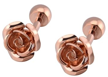 AMDXD Manschettenknöpfe Herren, Rose Manschettenknöpfe Herren Hochzeit, Gold/Rose Gold Manschettenknöpfe für Anzug Hemd Hochzeit Business Graduation Gift