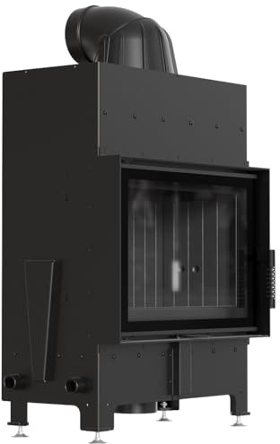 KRATKI Kamineinsatz aus Stahl Floki 8kW Ø160 BImSchV 2 EEK A schwarz | Kamineinsatz aus Stahl, schwarz, 79,7% Wirkungsgrad, raumluftunabhängig, Ecodesign, Glasfront, Aschekasten