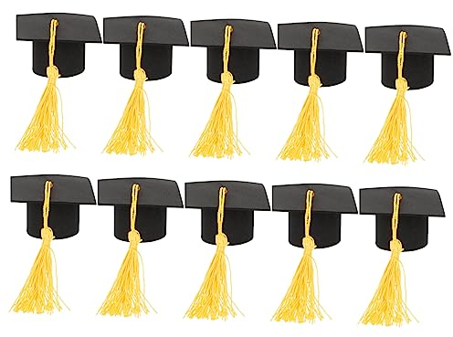 ORFOFE Doctoral Cap Ornaments 10pcs Mini Graduation Hats Cake Tabletop Decor Bachelor's Hat Adornments