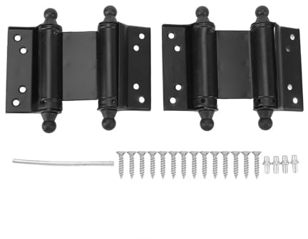 Sonew Stainless Steel Self Closing Door Hinge, Double Swing Action Spring Hinges for Cafe Saloon, Bar Counter & Events Doors, Both Directions Opening, Black