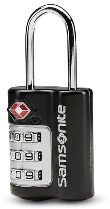 Samsonite 3-Dial Combination Lock, TSA Approved Travel Lock, Black