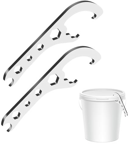 2pcs Bucket Opener, 5 Gallon Iron Bucket Opener Wrench Tool Silver Metal Aluminum Bucket Lid Remover Opener Multi-Functional Paint Can Pail Opener Tool for Home Industrial Commercial Use