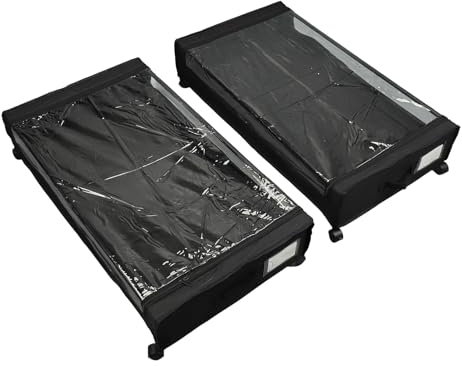 Contenitori Portaoggetti Sotto Letto, Confezione Da 2 Contenitori Portaoggetti Sotto Il Letto Con 8 Ruote, Cassetto Metallico Sotto Il Letto Scorrevole Per Abbigliamento