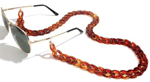 FUPOHUA Brillenband Leopard Acryl Sonnenbrillenkette Damen Lesebrille Hängekette Largand Brillenkette Brillenband