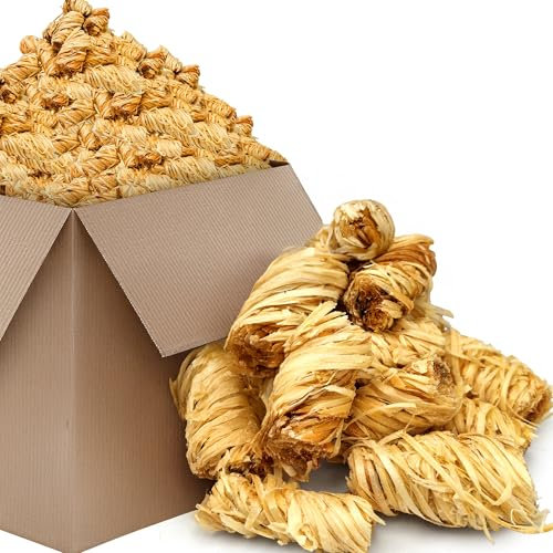 Kaminanzünder Holzwolle - 150 Stück - Feueranzünder für Kamin, Holzofen, Grill - Anzündwolle mit Wachs - Rauchfrei & nachhaltig - Anzündhilfe für Werkstattofen, Raketenofen, Schwedenofen (ca. 1,6kg)