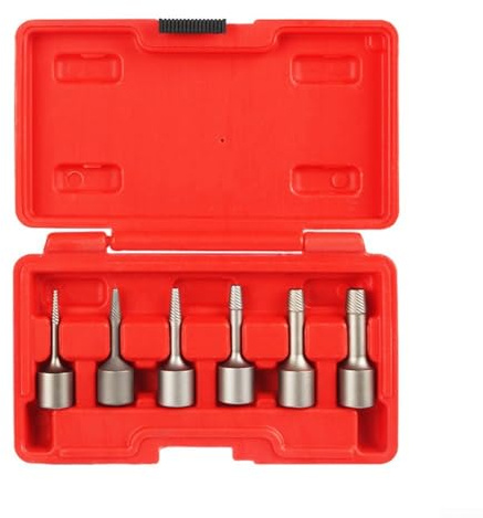 Juego de 6 extractores de tornillos rotos con herramientas de accionamiento cuadrado de 3/8 pulgadas, longitud de 210 mm para extraer tornillos atascados o dañados en reparaciones mecánicas