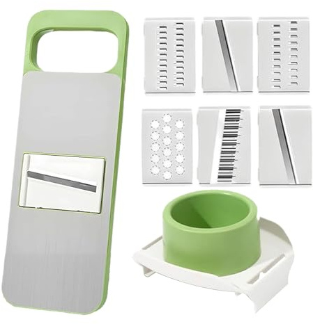 Mandoline Slicer For Kitchen - Cutter Di Verdure A Pinza | Chopper Mandolino | Chopper Alimentare Non Slip Con Manico | Undersili Shredder Per Verdure Da Cucina Di Cavolo Riutilizzabili Per Carote, Pa