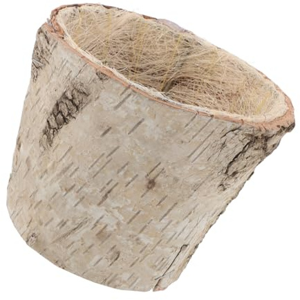 SUPVOX Maceta Rústica de de Redonda de Madera Vintage para Suculentas Contenedor Multifuncional para Decoración de Oficina y Jardín Estilo Farmhouse