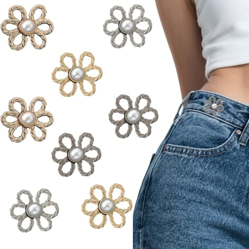 Xvbhaq Hose Enger Machen Clip 8 Stücke Hosenbund Enger Machen Hosenknöpfe Zum Stecken Kleidung Verstellbare Taille Schnallen Waist Knots