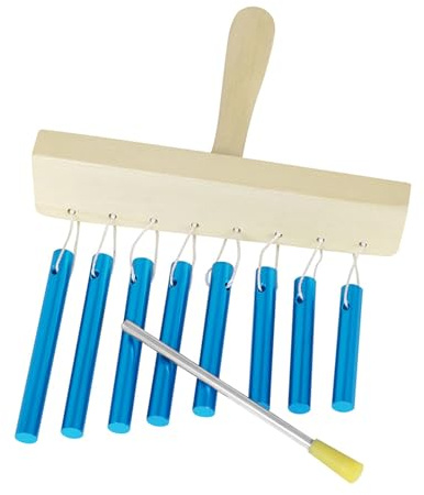8 Note Portable Winds Chimes Instrument With Wood Handle Musical Chimes For Musical Practice And Stage Performances Metal Wood Percussion Instrument