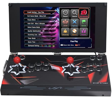 Console portatile palmare 26800 in 1 Display HD da 17,5 pollici Doppio giocatore Pandoras Box DX Macchina per videogiochi retrò Ricerca/Nascondi/Salva/Carica/Pausa Giochi