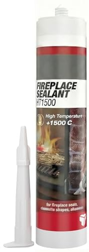 High Temperature Silicone Sealant 1500°C Black | Heavy Duty Heat Resistant Fire Cement & Flue Sealer | For Wood Burner Stoves, Chimneys, Ovens & Fireplace Repair | Professional Grade Cartridge