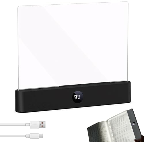 FUFRE Buchlampe, Flaches Leselampe Buch Dimmbares Mit Timer, 3 Farben, Blendfreie Led Buchlampe Reading Light Wiederaufladbare, Tragbare Lesen Zubehör Leselicht Buch Zum Lesen Im Bett Bei Nacht (A)
