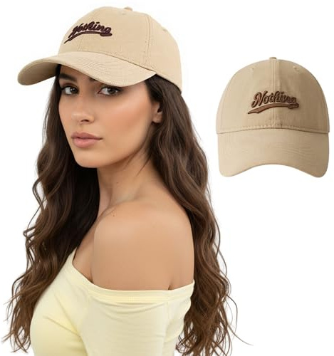 FYting Gorras de Hombre,Gorras Mujer,Running Sombrero Hombre Verano,Diseño de Bordado Nada, Gorra con Visera de Algodón Puro, Utilizada para Correr, Andar en Bicicleta, Escalar Montañas (Blanco)