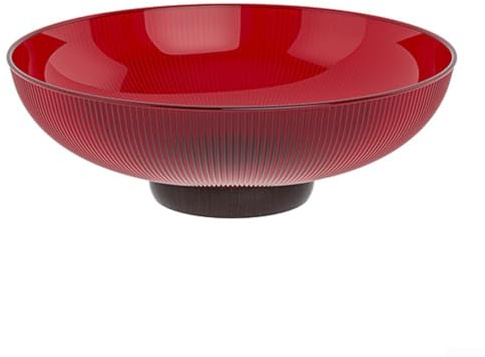 Yuanpgky Frutero de cristal elegante para mostrar frutas frescas, servir ensaladas o aperitivos, mejorar encimeras de cocina, mesas de comedor, mesas de café (rojo)